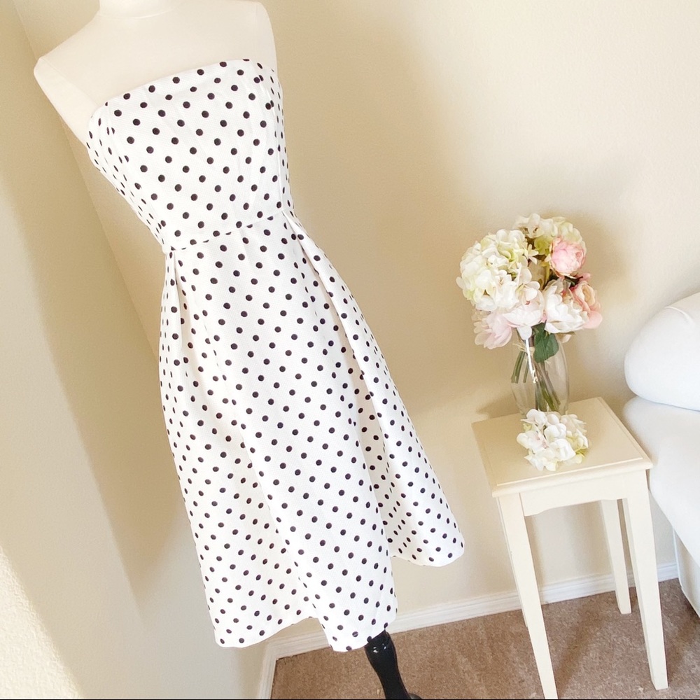 Polka-Dot Strapless Dress